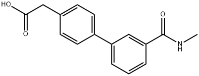 2-(3'-(メチルカルバモイル)-[1,1'-ビフェニル]-4-イル)酢酸 化学構造式
