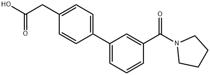 (4-{3-[(吡咯烷-1-基)羰基]苯基}苯基)乙酸 结构式