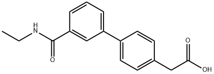 {4-[3-(乙基氨基甲酰)苯基]苯基}乙酸,1375069-21-8,结构式