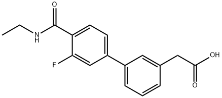 {3-[4-(EthylcarbaMoyl)-3-fluorophenyl]phenyl}acetic acid Structure