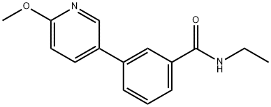 N-乙基-3-(6-甲氧基吡啶-3-基)苯甲酰胺 结构式