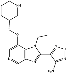 (R)-4-(1-ethyl-7-(piperidin-3-ylMethoxy)-1H-iMidazo[4,5-c]pyridin-2-yl)-1,2,5-oxadiazol-3-aMine 化学構造式