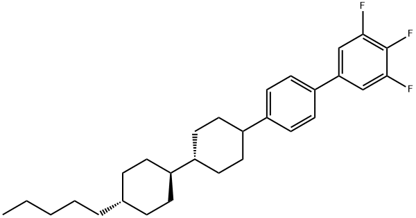 trans,trans-3,4,5-トリフルオロ-4'-(4'-ペンチルビシクロヘキシル-4-イル)ビフェニル 化学構造式