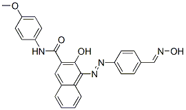 3-hydroxy-4-[[4-[(hydroxyimino)methyl]phenyl]azo]-N-(4-methoxyphenyl)naphthalene-2-carboxamide Struktur