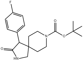 tert-butyl 4-(4-fluorophenyl)-3-oxo-2,8-diazaspiro[4.5]decane-8-carboxylate,1375303-54-0,结构式