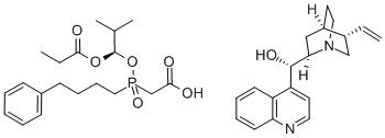 (8a,9R)-Cinchonan-9-ol mono[[(S)-[(1R)-2-methyl-1-(1-oxopropoxy)propoxy](4-phenylbutyl)phosphinyl]acetate]|(8a,9R)-辛可宁-9-醇单[[(S)-[(1R)-2-甲基-1-(1-氧代丙氧基)丙氧基](4-苯基丁基)氧膦基]乙酸]盐