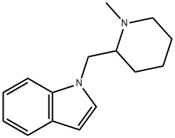 1-((1-甲基哌啶-2-基)甲基)-1H-吲哚, 137641-68-0, 结构式