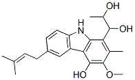 3-メトキシ-2-メチル-1-(1,2-ジヒドロキシプロピル)-6-(3-メチル-2-ブテニル)-9H-カルバゾール-4-オール 化学構造式