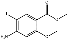 4-アミノ-5-ヨード-2-メトキシベンゼンカルボン酸メチル 化学構造式
