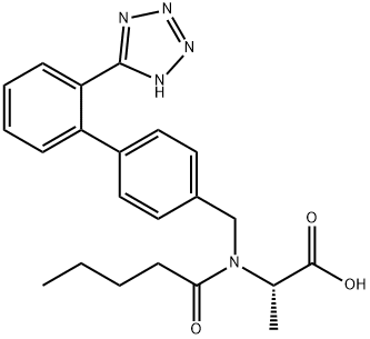 N-(1-氧代戊基)-N-[[2'-(1H-四唑-5-基)[1,1'-联苯]-4-基]甲基]-L-丙氨酸,137862-57-8,结构式