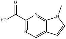 7-Methyl-7H-pyrrolo[2,3-d]pyrimidine-2-carboxylic acid,1378827-12-3,结构式