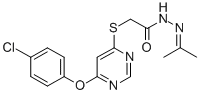 ((6-(4-Chlorophenoxy)-4-pyrimidinyl)thio)acetic acid (1-methylethylidene)hydrazide,137927-79-8,结构式