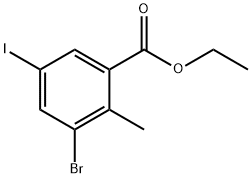 3-溴-5-碘-2-甲基苯甲酸乙酯, 1379317-96-0, 结构式