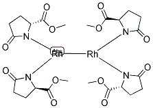 DIRHODIUM (II) TETRAKIS(METHYL 2-PYRROLIDONE-5(R)-CARBOXYLATE)ACETONITRILE/2-PROPANOL COMPLEX Structure