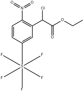 Ethyl chloro-(2-nitro-5-(pentafluorosulfanyl)phenyl) acetate 结构式