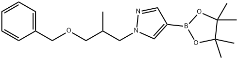 1H-Pyrazole, 1-[2-methyl-3-(phenylmethoxy)propyl]-4-(4,4,5,5-tetramethyl-1,3,2-dioxaborolan-2- Structure