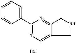 2-フェニル-6,7-ジヒドロ-5H-ピロロ[3,4-D]ピリミジン塩酸塩 化学構造式