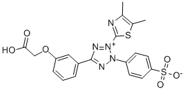 5-[3-(Aarboxymethoxy)phenyl]-3-(4,5-dimethyl-2-thiazolyl)-2-(4-sulfophenyl)-2H-tetrazolium inner salt Struktur