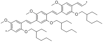 Poly[2-methoxy-5-(2-ethylhexyloxy)-1,4-phenylenevinylene] 化学構造式