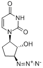 1-[(1R,2S,3S)-3-AZIDO-2-HYDROXYCYCLOPENTYL]-2,4(1H,3H)-PYRIMIDINEDIONE 结构式