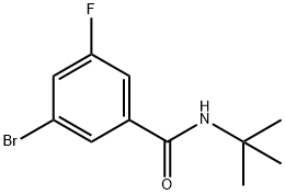 3-ブロモ-N-TERT-ブチル-5-フルオロベンズアミド 化学構造式