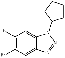 5-ブロモ-1-シクロペンチル-6-フルオロ-1,2,3-ベンゾトリアゾール 化学構造式