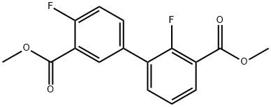 Methyl 2-fluoro-3-[4-fluoro-3-(Methoxycarbonyl)phenyl]benzoate 结构式