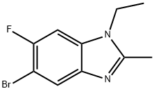 5-BroMo-1-ethyl-6-fluoro-2-Methylbenzodiazole 结构式