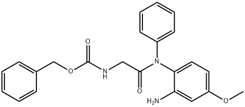 benzyl 2-((2-amino-4-methoxyphenyl)(phenyl)amino)-2-oxoethylcarbamate Struktur