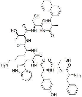 phenylalanyl-cysteinyl-tyrosyl-tryptophyl-lysyl-threonyl-cysteinyl-N-naphthylalanine amide 结构式