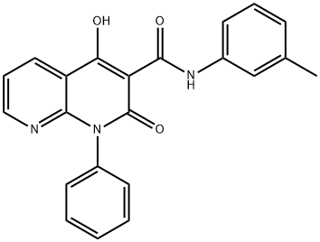 1,2-Dihydro-4-hydroxy-N-(3-methylphenyl)-2-oxo-1-phenyl-1,8-naphthyrid ine-3-carboxamide,138304-95-7,结构式