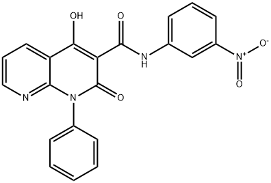 1,2-Dihydro-4-hydroxy-N-(3-nitrophenyl)-2-oxo-1-phenyl-1,8-naphthyridi ne-3-carboxamide 结构式