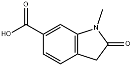 1-甲基-2-氧代吲哚啉-6-羧酸 结构式