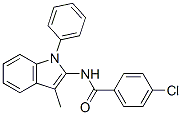 4-chloro-N-(3-methyl-1-phenyl-indol-2-yl)benzamide 结构式