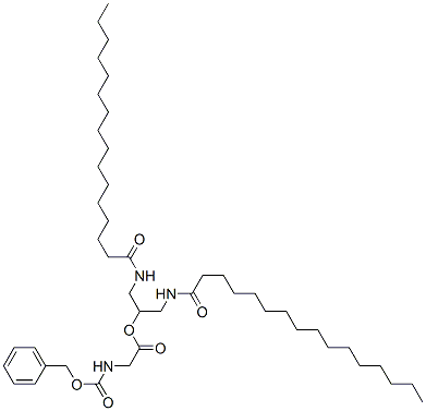 1,3-bis(hexadecanoylamino)propan-2-yl 2-phenylmethoxycarbonylaminoacet ate 结构式