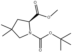 (S)-1-叔丁氧羰基-4,4-二甲基吡咯烷-2-羧酸, 138423-86-6, 结构式