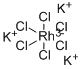六氯铑(III)酸钾,13845-07-3,结构式
