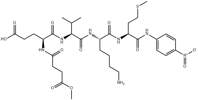 MEOSUC-GLU-VAL-LYS-MET-PNA Struktur