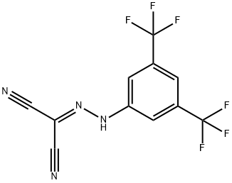 2-(2-[3,5-BIS(TRIFLUOROMETHYL)PHENYL]HYDRAZONO)MALONONITRILE Structure