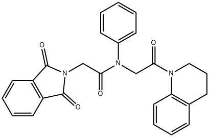 2H-ISOINDOLE-2-ACETAMIDE, N-[2-(3,4-DIHYDRO-1(2H)-QUINOLINYL)-2-OXOETHYL]-1,3-DIHYDRO-1,3-DIOXO-N-PHENYL- Struktur