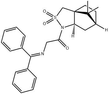 (R)-(-)-N-(二苯亚甲基)甘氨酰左旋樟脑磺内酰胺 结构式