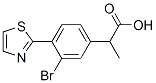 3-Bromo-α-methyl-4-(2-thiazolyl)benzeneacetic acid Structure