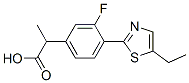 3-Fluoro-α-methyl-4-(5-ethyl-2-thiazolyl)benzeneacetic acid 结构式
