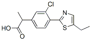 2-[4-(5-エチルチアゾール-2-イル)-3-クロロフェニル]プロピオン酸 化学構造式
