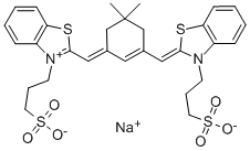 3-(3-SULFOPROPYL)-2-([3-[(3-SULFOPROPYL)-2-BENZOTHIAZOLINYLIDENE) METHYL]-5,5-DIMETHYL-2-CYCLOHEXEN-1-YLIDENE]METHYL)BENZOTHIAZOLIUM INNER SALT SODIUM SALT,138623-83-3,结构式