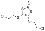 4,5-Bis-(2-chloro-ethylsulfanyl)-[1,3]dithiole-2-thione 结构式