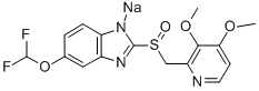 5-(Difluoromethoxy)-2-(((3,4-dimethoxy-2-pyridinyl)methyl) sulfinyl)-1H-benzimidazole sodium Structure