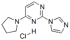 2-imidazol-1-yl-4-pyrrolidin-1-yl-pyrimidine hydrochloride 化学構造式