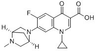 1-CYCLOPROPYL-6-FLUORO-7-((1R,4R)-5-METHYL-2,5-DIAZA-BICYCLO[2.2.1]HEPT-2-YL)-4-OXO-1,4-DIHYDRO-QUINOLINE-3-CARBOXYLIC ACID 化学構造式