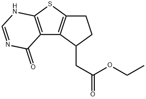 ethyl 4-hydroxy-6,7-dihydro-5H-cyclopenta[4,5]thieno[2,3-d]pyrimidine-5-carboxylate,1388893-76-2,结构式